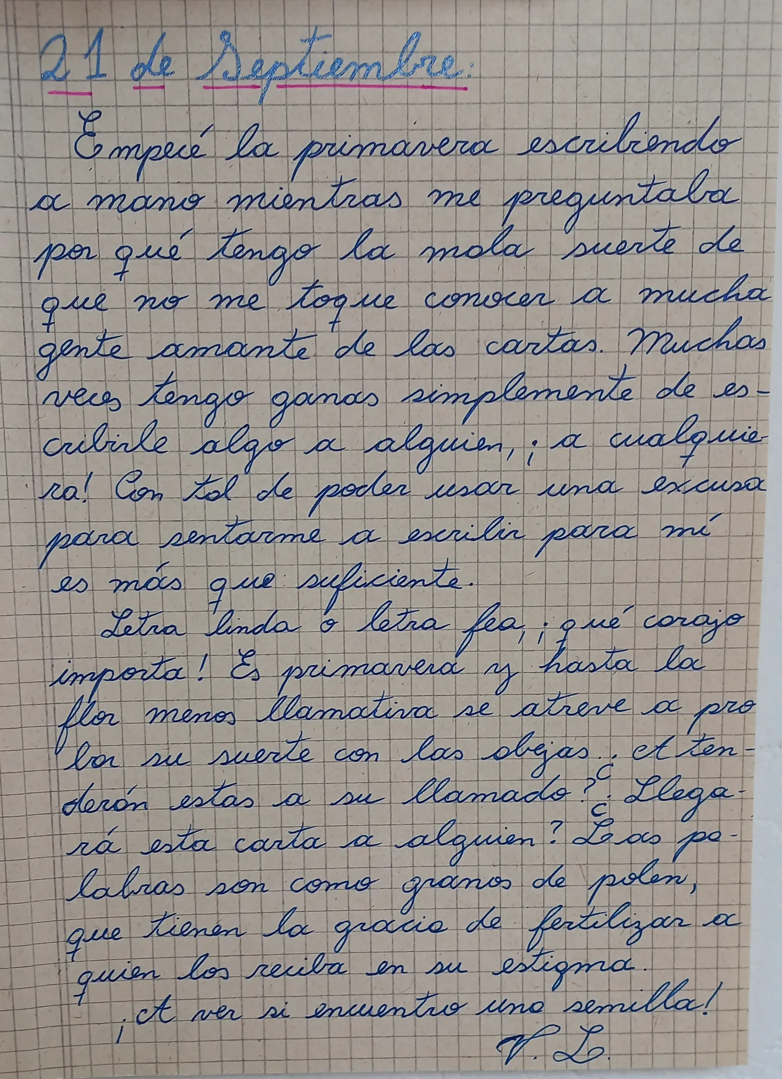 21 de Septiembre del 2026, first handwritten sheet