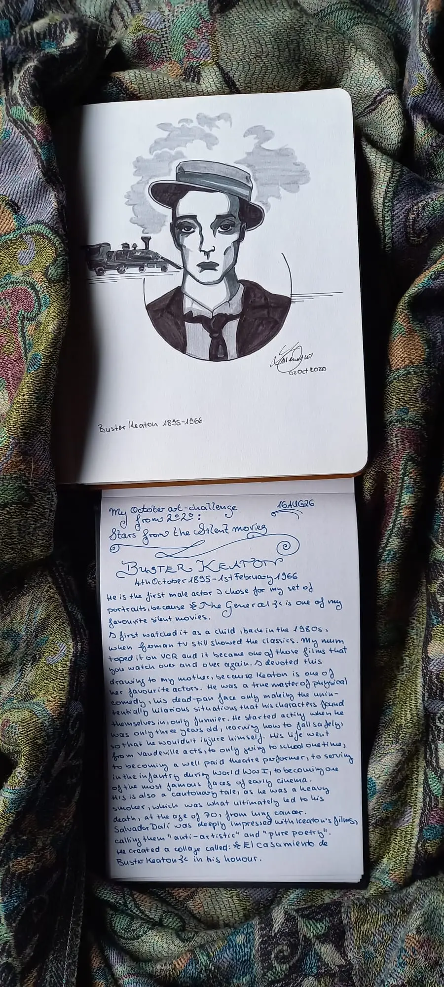 Buster Keaton, first handwritten sheet