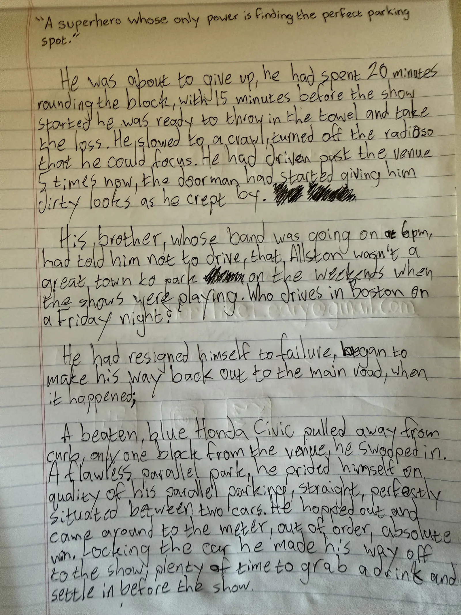 Prompt 1: 8/19/2026, first handwritten sheet